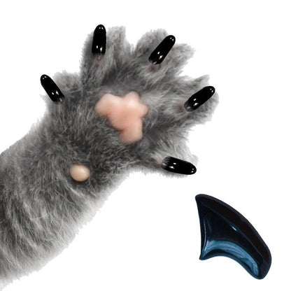 zetpo 80 pcs Cat Nail Caps | Cat Claw Covers | with Adhesives and Applicators (Silver XS)